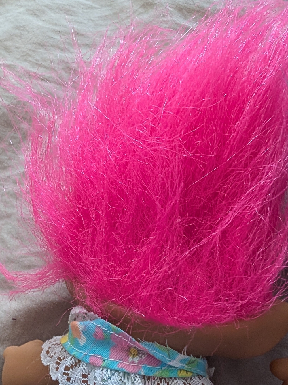 Vintage 1990s Ace Novelty Troll Doll Twin Set Pink & Blue Hair Matching Outfits - Picture 6 of 10